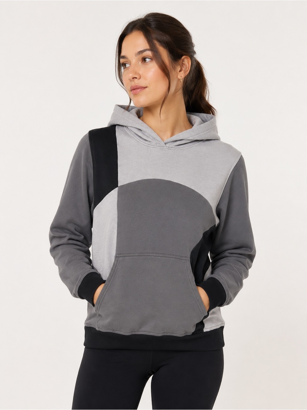 Lululemon Colorblock Pullover Hoodie Gray Black Size 6